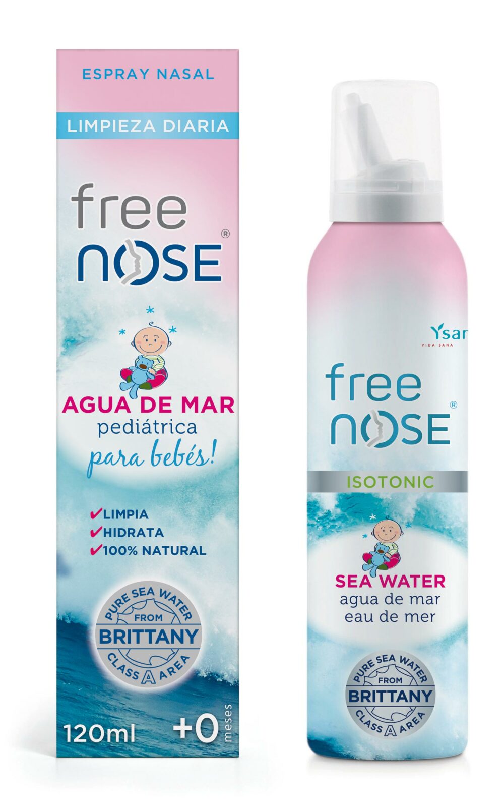 Free Nose® Agua de Mar Hipertónica Fuerza Fuerte espray nasal 120ml de  Ysana® Vida Sana
